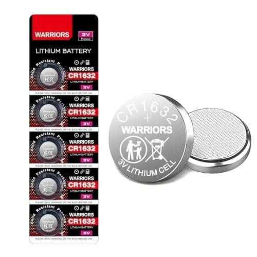 Warriors 5X Pilas CR1632 Pila 1632 3V Litio Botón, Embalaje a Prueba de niños, Relojes, mandos a Distancia, Placas Base de Ordenador