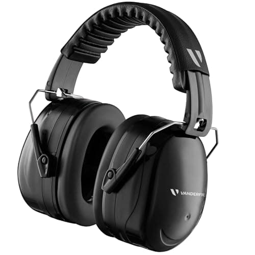 Vanderfields Auriculares con cancelación de ruido prémium Protección auditiva con reducción de sonido de amplio espectro de 35 dB a 2000 Hz - Adultos y adolescentes - Negro medianoche