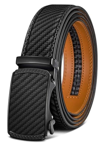 BULLIANT Cinturón Hombre Cuero Automática Cinturón De Hombre 35MM-Tamaño Ajustable(Negro,105cm/28-34" Cintura ajuste)