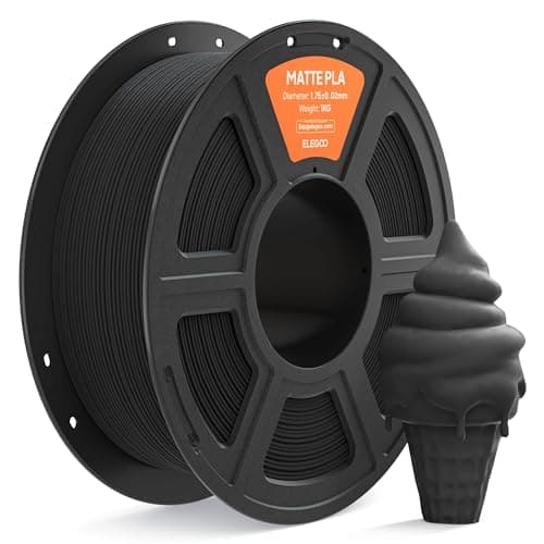 ELEGOO Filamento PLA MATE 1.75 1KG Negro, Filamento para Impresora 3D, Precisión Dimensional +/- 0.02mm, Carrete Filamento 3D, para Mayoría Impresoras 3D