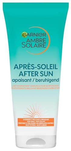 Garnier Ambre Solaire, Soin Hydratant Amplificateur de Bronzage, Après-Soleil Visage et Corps, 200 mL