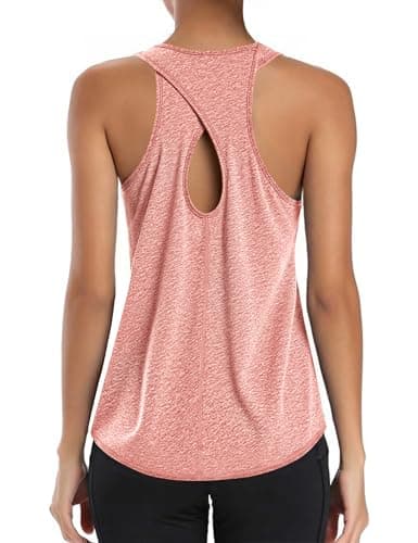 Gyabnw Camiseta Tirantes Mujer Deportiva Camiseta Sin Mangas Mujer Ligero y Transpirable Tops Yoga Fitness Correr Tirantes para Ejercicio Cuello Redondo Tops Deportes Espalda Abierta