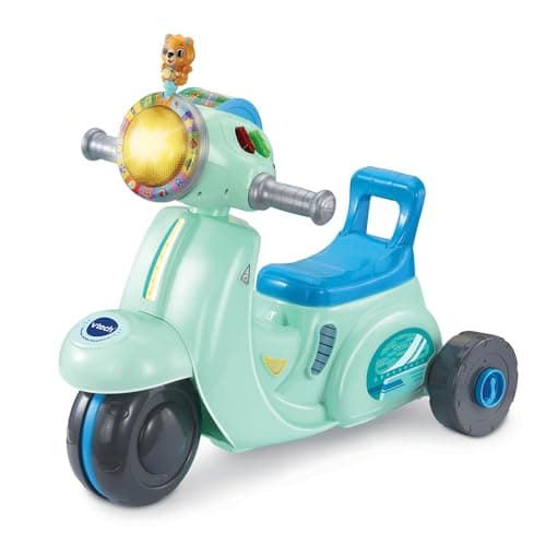VTech-Baby Mi Moto Scooter de Paseo 2 en 1, Moto Interactiva Andador y Montador, Canciones y Melodías, Enseña Números y Colores, Sensor Movimiento, Regalo Bebés +12 Meses, Versión ESP