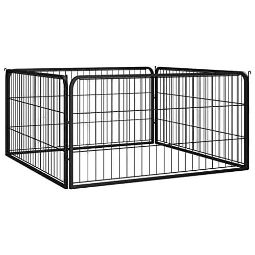 vidaXL Corral para Perros 4 Paneles Cachorros Acero con Recubrimiento en Polvo