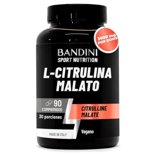 Bandini® L-CITRULINA MALATO 90 Comprimidos 3000mg Por Dosis - Dosificación Extra Alta con 1000mg Por Comprimido - Citrulina De Fermentación 100% Vegan - Citrulline Malate Tabletas Sin Aditivos y OGM
