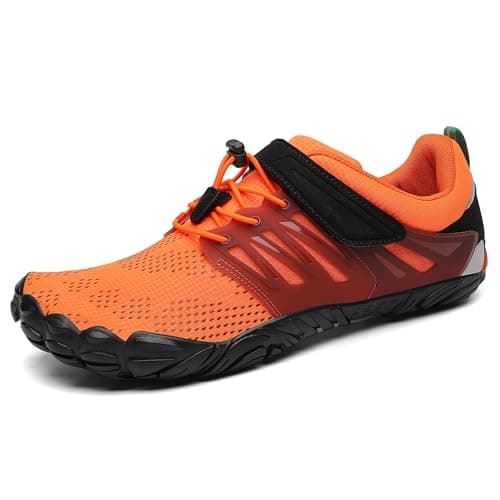 SAGUARO Barefoot Hombre Mujer Zapatillas de Trail Running Ligeras Cómodas Minimalistas Zapatos Descalzos, Naranja 36