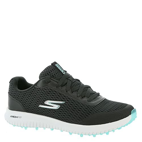Skechers Zapatillas de Golf para Mujer Go MAX Arch Fit sin Puntas, Malla de Turquesa Negra, 36 EU