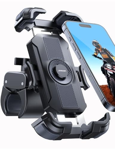 JOYROOM Soporte Movil Moto-[2025 Varilla Metal][160 km/h Protección Golpes] Soporte Movil Bicicleta, Universal Porta Movil Moto Manillar para iPhone 16 Pro MAX, Samsung, 4.7-7" Telefon