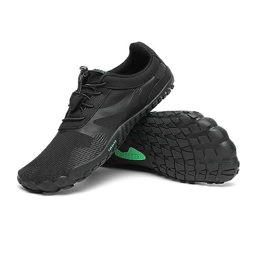 SAGUARO Hombre Barefoot Zapatillas Mujer Zapatillas Minimalista Transpirable Zapatillas de Trail Running, Vitality III- Zapatos Barefoot Stil: A Negro,Gr.43
