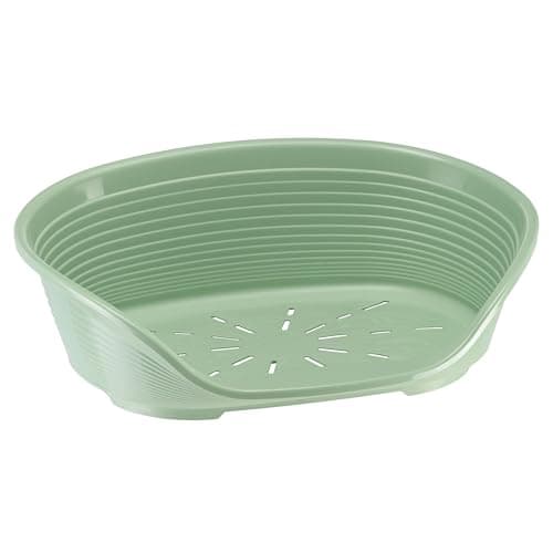 Ferplast Cama para Perros Cama Gato y Perro Pequeño, 100% plástico Reciclado, Lavable Transpirable y Antideslizante - Siesta Deluxe, 49 x 36 x h 17,5 cm, XS, Verde