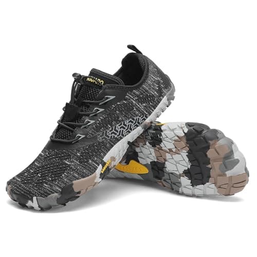 SAGUARO Barefoot Zapatillas de Trail Hombre Mujer Zapatos de Deporte Transpirable Antideslizante Calzado Minimalistas Negrogris 36 EU