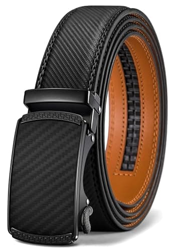 BULLIANT Cinturón Hombre Cuero Automática Cinturón De Hombre 35MM-Tamaño Ajustable,Negro231,110cm/30-36" Cintura ajuste