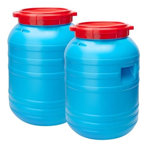 Garronda Barril de Plástico 30 Litros - Lote de 2, Tonel de Alimentos HDPE para Jardín GD-0055