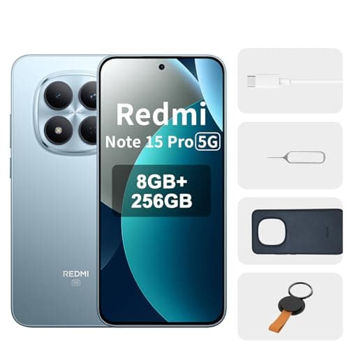 XIAOMI REDMI Note 15 Pro 5G - Smartphone de 8+256GB, Pantalla de 6,83" 1.5K AMOLED, MediaTek Dimensity 7400-Ultra, cámara de 200MP, batería de 6580 mAh, Azul Glaciar
