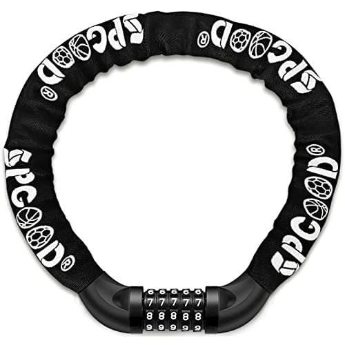 SPGOOD Candado de Bicicleta Antirrobo (14 colores) antirrobo de combinación de 5 dígitos Candado,utilizado para bicicletas, motocicletas, puertas(Negro)
