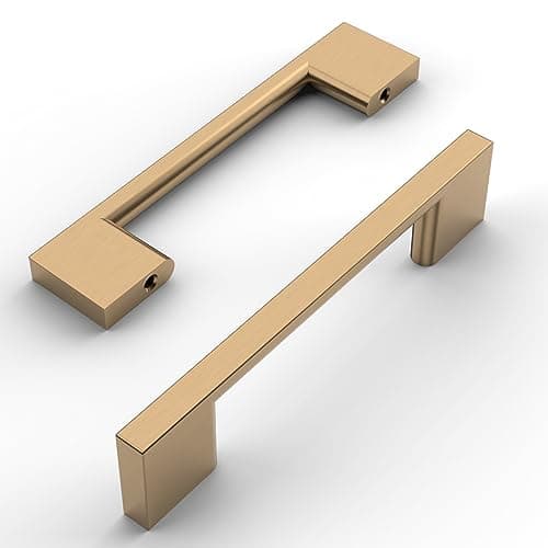 Amerdeco 10 Piezas Tiradores de Cocina 96mm Tiradores Dorado Champagne para Armarios, Cajones, Muebles y Puertas, de Aleación de Aluminio UK0035