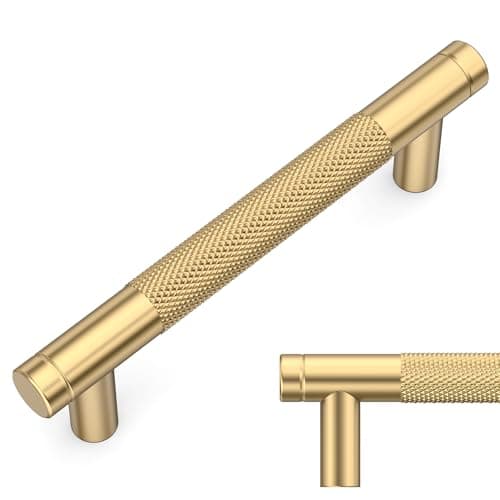 Amerdeco 10 Piezas Tiradores Oro Champán para Cocina 96mm, Tiradores para Armarios y Cajones, Tirador de Puerta UK0026