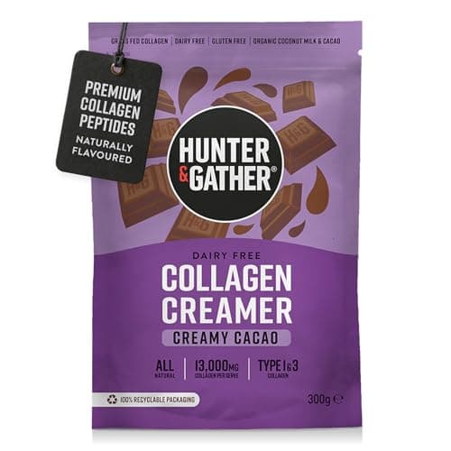 Hunter & Gather Colágeno Cacao 300g I Péptidos de colágeno bovino alimentados con pasto I Sin lácteos I Apoya el cabello, la piel, las uñas y los músculos