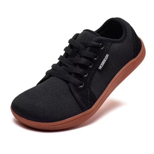 HOBIBEAR Unisex Calzado Descalzo Minimalistas Hombres Mujeres Zapatillas Ligeras Flexibles Para Exterior Interio ligeros y transpirables(Negro-marrón,EU 37)