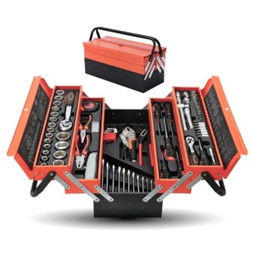 Caja de Herramientas 85 Piezas, Cromo de Vanadio. Maletín de Herramientas Completo. Kit de Bricolaje Portátil. Juego de Piezas de Reparación Manual para el Hogar. CRV Impermeable.