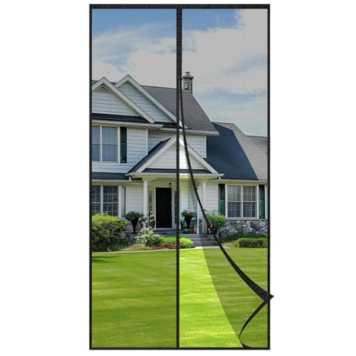 Velway Mosquitera Puerta Magnetica - 90x210CM Cortina Mosquiteras Magnética para Puerta,Cortina Puerta Exterior de Balcón/Patio, Se Cierra Automáticamente, Fácil Instalación sin Taladrar (Negro)