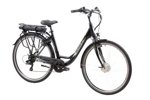 F.lli Schiano E-Moon, Bicicleta Electrica de Ciudad, 28", Batería 36V 13Ah Extraíble, Motor 250W 40Nm, Bici Electrica Urbana, Unisex Adulto, Negra