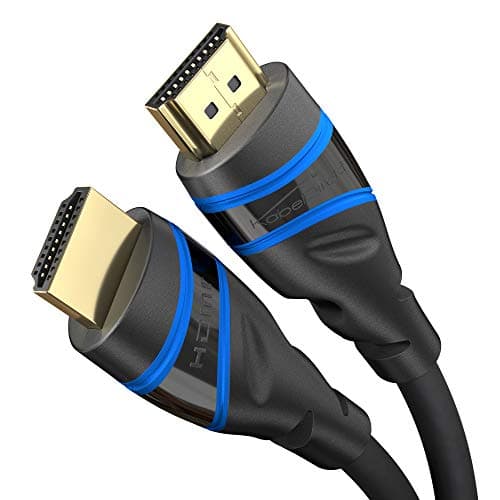 KabelDirekt – Cable HDMI 8K y 10K – HDMI 2.1 b – Certificado, desarrollado en Alemania – 1m (Cable de Ultra Alta Velocidad, para PC y consolas como PS5 y XBO, Monitor y TV – azul/negro)