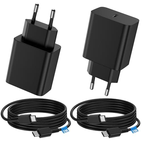 Cargador para Samsung Carga Rapida, 2Pack 45W USB C Cargador Rapido con 2M Cable para Samsung Galaxy S25/S24/S23/S22/S21 Ultra/S20/S25+/Edge/FE/Note 20/10/9/8/A55/5G/Flip/Fold Tipo C Cargado Cabezal1