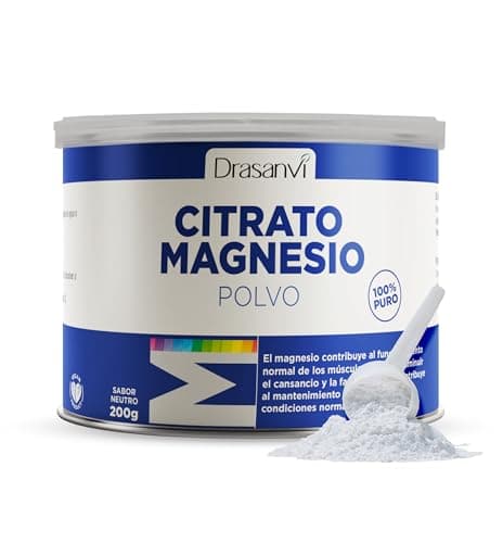 DRASANVI CITRATO DE MAGNESIO EN POLVO | Para el cansancio y la fatiga | Citrato de magnesio en polvo | Articulaciones fuertes | Sabor Neutro |200 Gr = 125 días | Magnesium Citrate