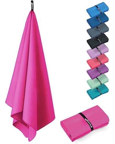 Fit-Flip Toalla Microfibra Gimnasio - compacta, Ultraligera y de Secado rápido – Toallas para Gym, Piscina, Viaje, Natacion y Playa Grande (1x 30x50cm Rosa Vino)