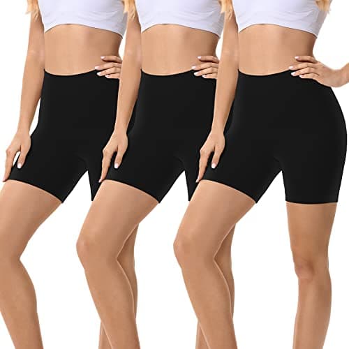 FALARY Leggings Cortos Boxer Mujer Shorts Bragas Pantalones Calzoncillos Panties Anti Fricción de Los Vestidos Negro XS
