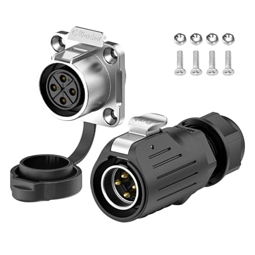 E-WeiChat EW-LP20 Conector industrial estanco IP68 Conector de aviación Conector circular antiinterferencias Conector eléctrico de liberación rápida M20 2-12 Pines Enchufe de brida (4 Pines)