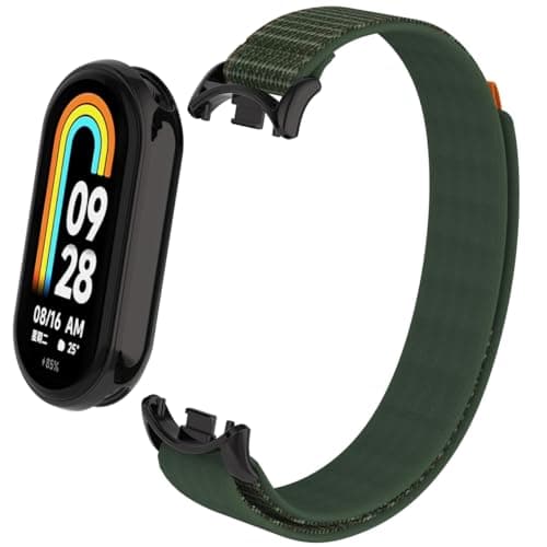 Keecuty Correa para Xiaomi Mi Band 8 de nailon con forro de metal, Correa compatible con Xiaomi Mi Band 8 para mujeres y hombres,correa de Mi Band 8 de nailon ajustable