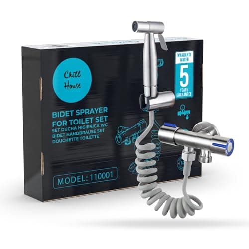 CHILL HOUSE Ducha Higienica para WC en Acero Inox con Grifo bidet, Manguera y Ducha bidet para Inodoro Completo - Grifo para WC con Ducha inodoro para Duchas Higienicas