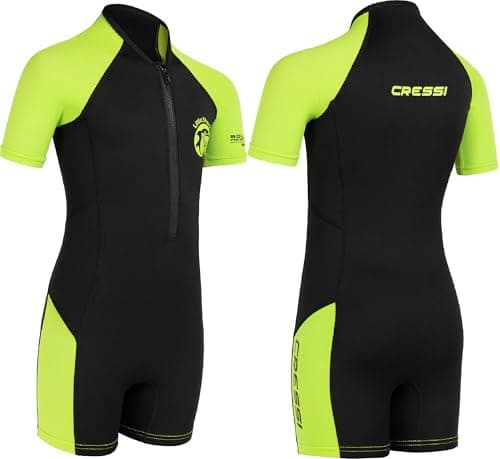 Cressi Little Shark Shorty Wetsuit Black/Lime 2mm 5/6 Age