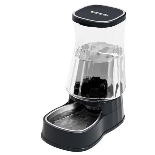 Gardner Pet 6L Comedero Gato Automatico, Bebedero Gatos Automatico con Bol Acero Inoxidable, Bebedero Perro para Gravedad, Sin BPA, Prevenir el Vertido, No Requiere Electricidad (Gris)
