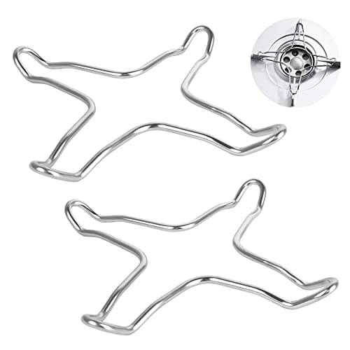 Fumanduo 2Pcs Soporte para Cocina de Gas Anillo de Soporte para Estufa de Gas, Reductor Cocina Gas de Acero Inoxidable, Antideslizante, Soporte para Olla de Leche y Cafetera (15cm)