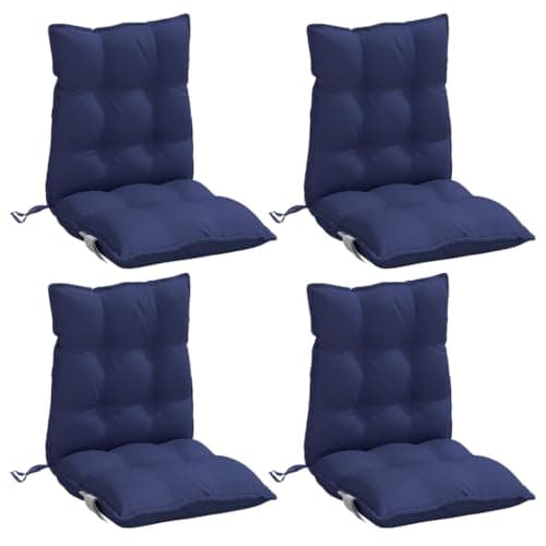 vidaXL Cojines para Silla Respaldo bajo 4 uds Tela Oxford Azul Marino
