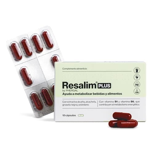 ResalimPLUS - Complemento Alimenticio para Ayudar a Metabolizar Bebidas y Alimentos, Ayuda a disminuir el cansancio y la fatiga - 10 Comprimidos