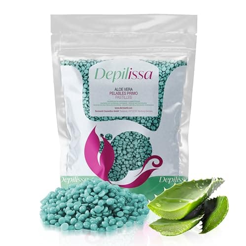 Perlas de Cera Aloe Vera Depilissa 400g – Depilación Eficaz para Todo Tipo de Piel – Vello Corto, Cara, Bikini, Brasilera, Piernas – Sin Bandas – (0,4 kg, Aloe Vera)