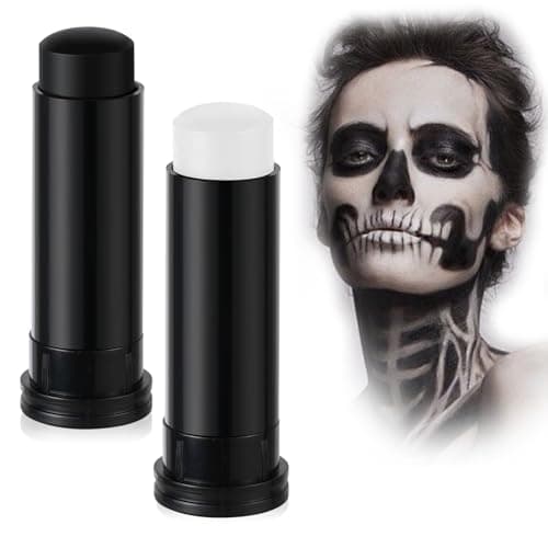 Aomig Pintura Facial en Barra, 2Pcs Palos Maquillaje Halloween, Pintura Facial de Camuflaje, Portátil Negro Palos de Maquillaje para Fiestas de Disfraces de Halloween Maquillaje Efectos Especiales