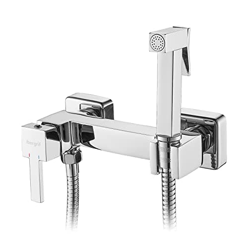 Ibergrif - Monomando para Bidé WC, Grifo de Ducha Cuadrado para Agua Fría y Caliente, Cromo