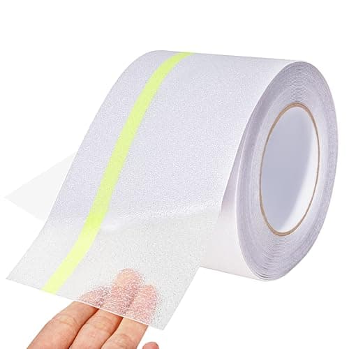OQingluan Cinta Antideslizante Fluorescente Escaleras, 10cm*10m, Cinta Antideslizante de Tracción, cinta antideslizante que brilla en la oscuridad, Transparente