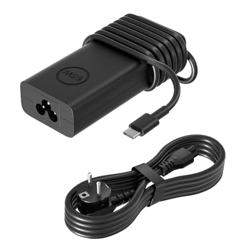 PowerPortnerLink Cargador de 65W USB C Compatible con DELL Pro 13 14 16 Xps 12 13 9315 7390 inspiron 7306 5620 5310 Chromebook 3100 3110 Latitude 5410 5330 5420 5440 5450 7410 7400 Portátil