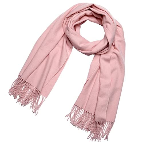 DonDon Bufanda mujer Bufanda invierno grande Chal Estola Cálido y suave 200 x 70 cm - Rosa empolvado