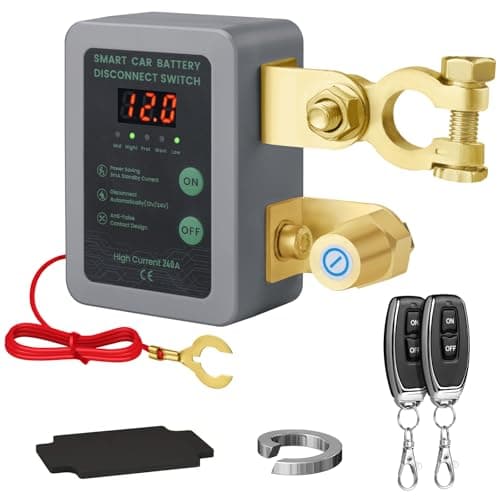Mtchavno Desconectador de Bateria Coche 240A, Corta Corriente Bateria 12V Coche, Interruptor de Desconexión de Batería Remota con 2 Telecontrol, Interruptor de Batería para Coche Camión RV ATV