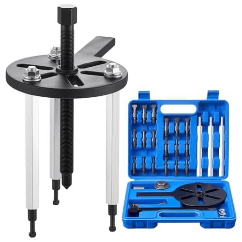 VEVOR Juego de Extractores Multifuncional de Rodamientos 21 en 1 para Rodamientos Internos y Externos, Fácil de Usar, 3 Mordazas, con Estuche Portátil Resistente, 270 x 215 x 60 mm, Azul y Negro
