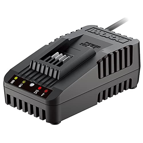 WORX WA3880 Cargador Rápido 20V PowerShare para Baterías WORX de 20V, Ligero, con Indicador de Carga y Protección contra Sobrecarga