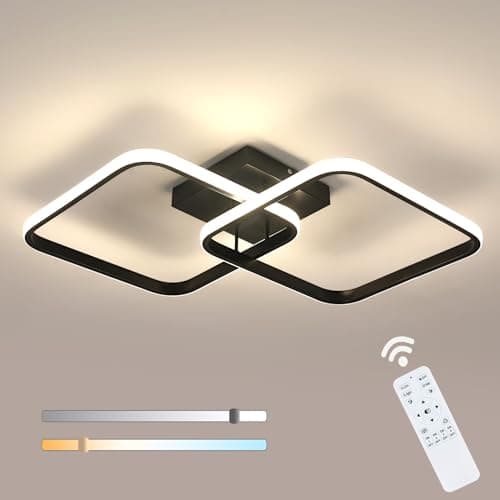 Osairous Lámpara de Techo Regulable, 50W Plafon LED Techo Salon Moderno 5625LM, Luz de Techo Cuadrado con Mando 3000K-6500K para Dormitorio Cocina Comedor Pasillo, 64CM