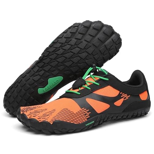 SAGUARO Mujer Zapato de Barefoot Hombre Zapatillas de Trail Running Minimalista Zapatillas de Deporte Naranja 36 EU